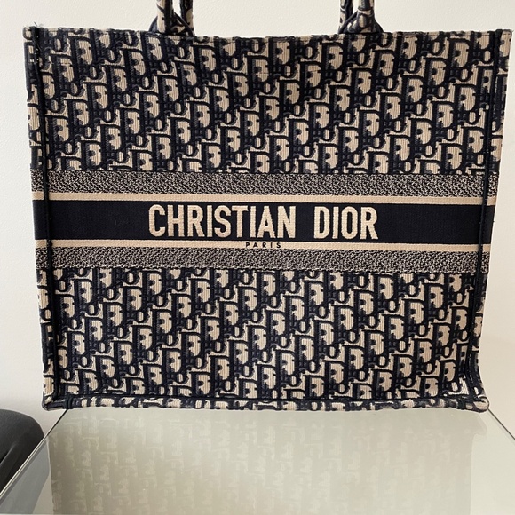 Auth Christian DIOR BLUE BOOK TOTE LARGE - Picture 2 of 9
